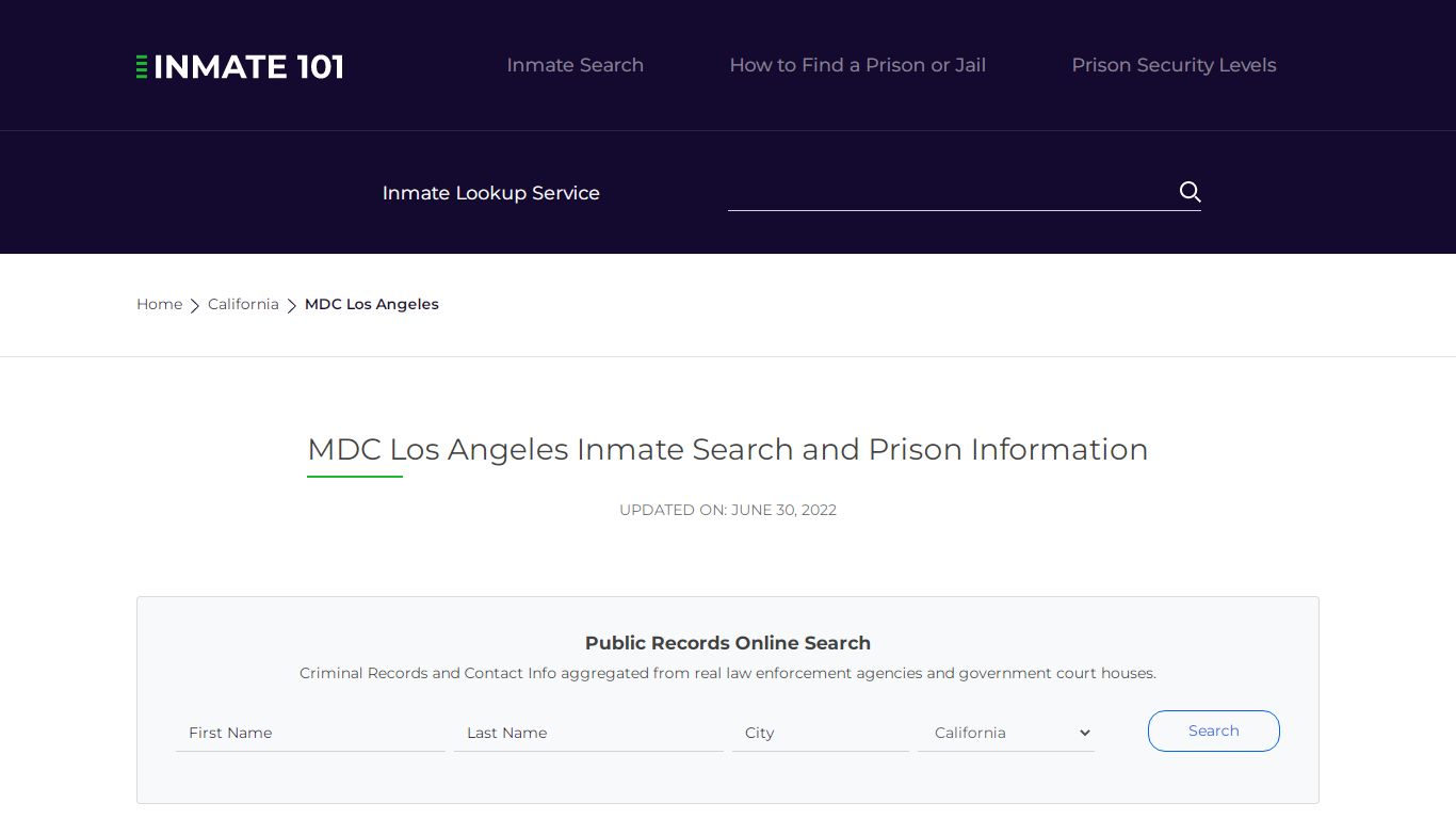 MDC Los Angeles Inmate Search | Lookup | Roster