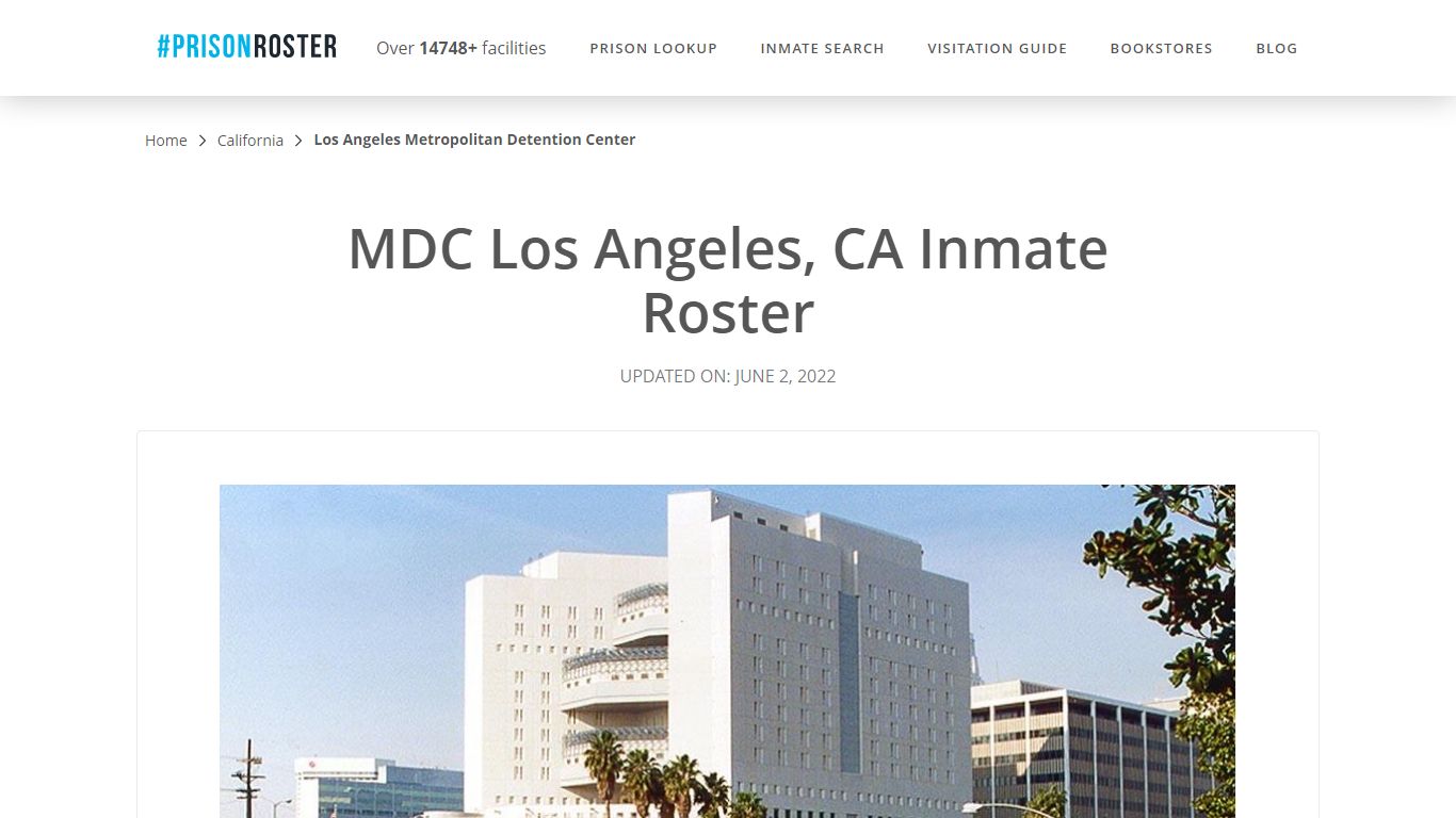 MDC Los Angeles, CA Inmate Roster - Prisonroster